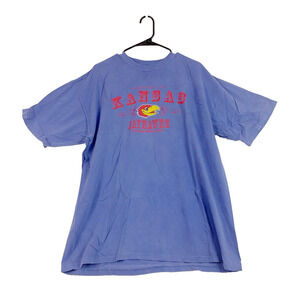 KU Property of Kansas Jayhawks University Red Blue Comfort Colors Tee T-Shirt XL